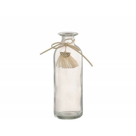 VASE BOUTEILLE VERRE TRANSPARENT SMALL 5.5x16.5 - Transparant