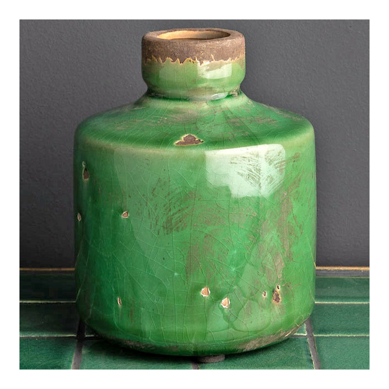 Vase bouteille vert olive 14x11cm Vase bouteille vert olive 14x11cm
