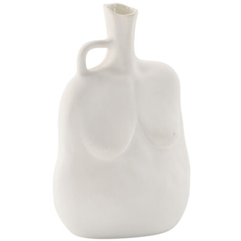 Vase Buste en Céramique "Conta" 25cm Blanc Cassé