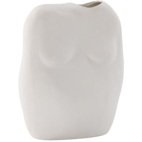Vase Buste en Céramique "Romie" 28cm Blanc Cassé