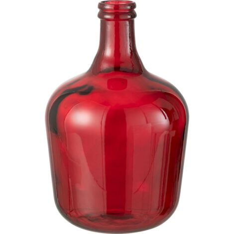 Vase à Fleurs En Verre Rouge Foncé – Élégant Et Sobre – Occasion Bon état