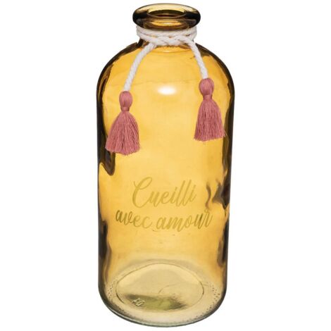 Vase Carmen Glas H25cm - Gelb