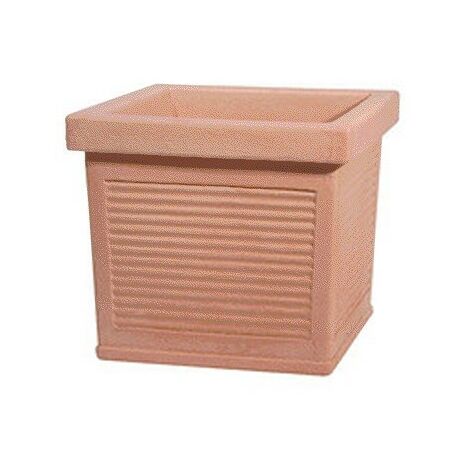 Vase carré Lombardie en terre cuite 47 cm – Résistant aux UV et aux chocs – Nettoyage facile – Pour intérieur et extérieur