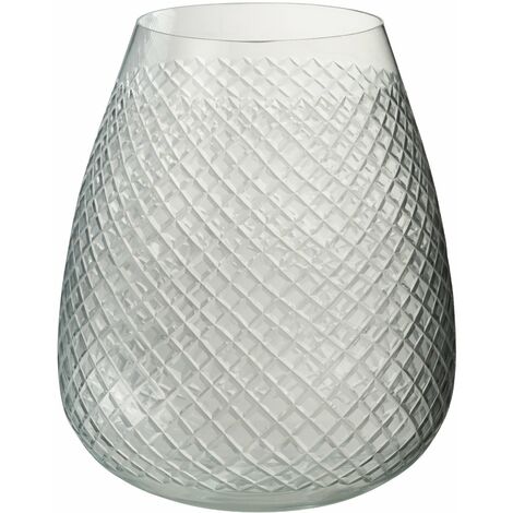 Vase carreaux verre transparent 18x18x25cm - Transparent