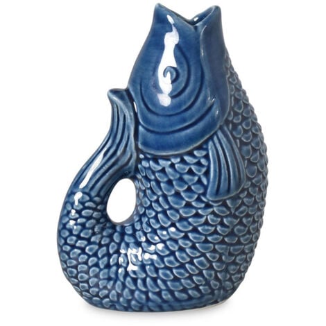 OPJET Vase Ceramic Poisson Petit Modèle Bleu