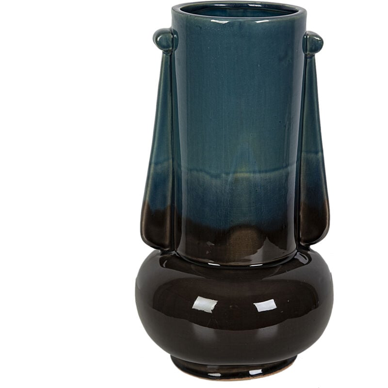 Vase en céramique bleu/noir