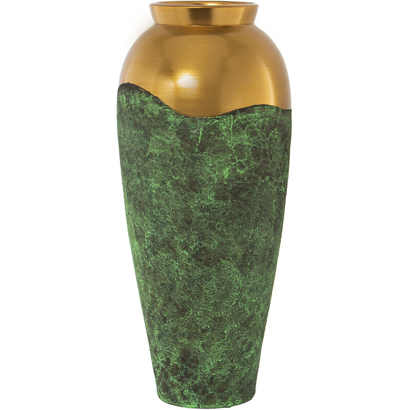 Fijalo - Vase Céramique 60 Cm Vert/Or °25X60 Cm, Bouche:°14 Cm