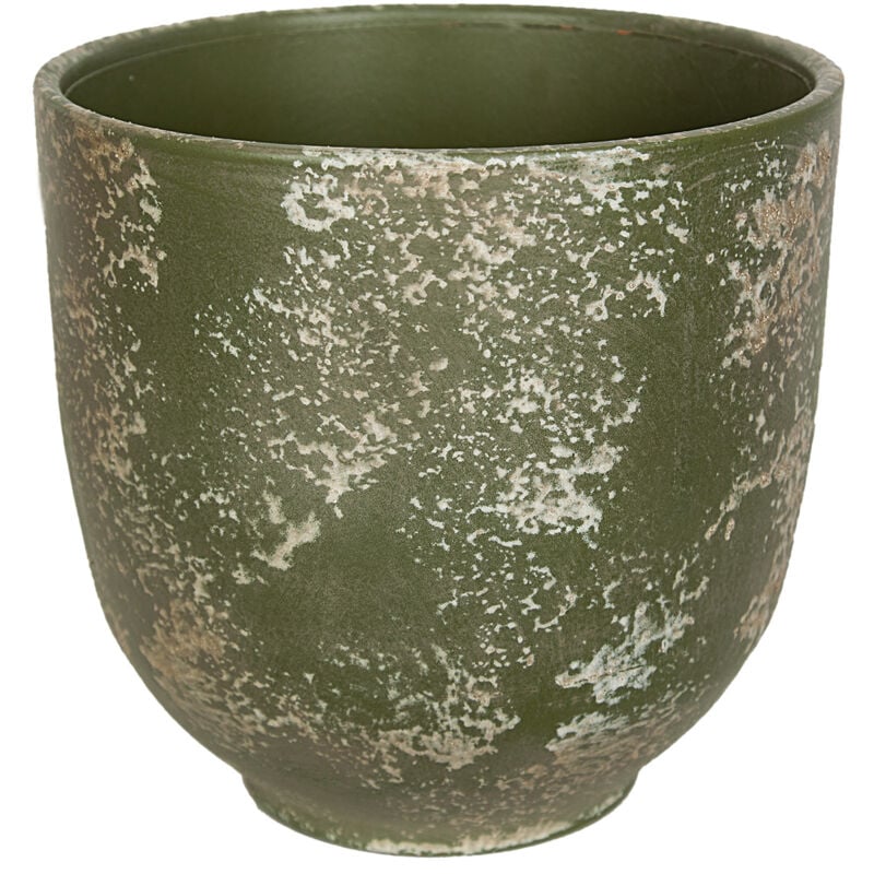 Cache-pot en céramique vert antique