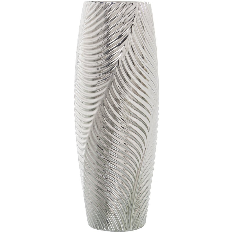 Vase Céramique Argenté °15X40 Cm