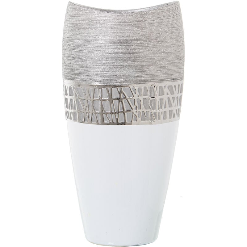 Vase Céramique Argenté 20X14X40 Cm