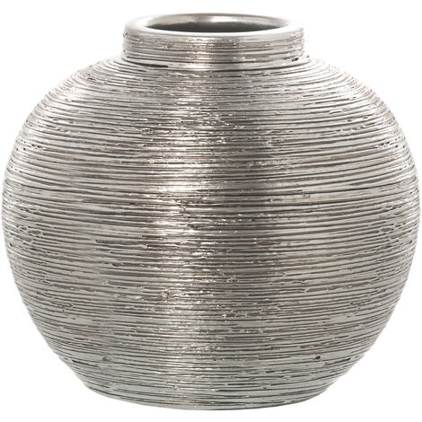 Vase Céramique Argenté Ø30 Cm °30X28 Cm