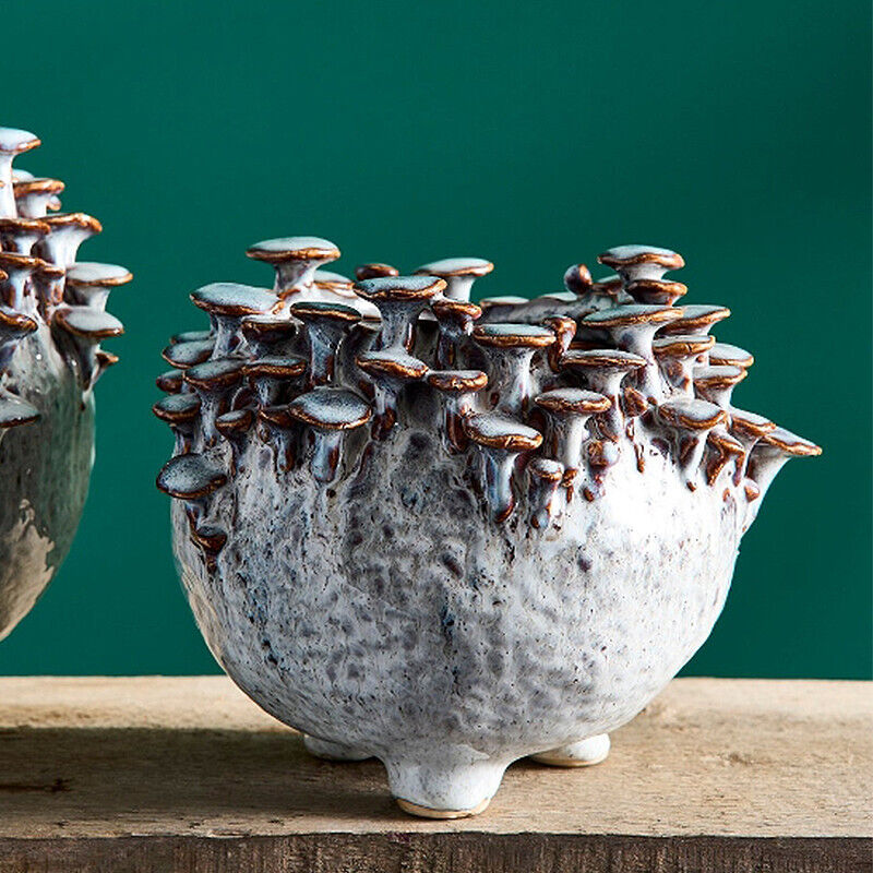 Vase céramique aux Champignons 20x20x17cm