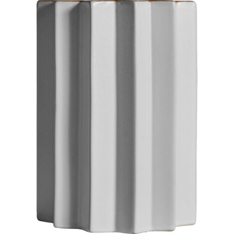 Vase céramique blanc design plissé art déco - Blanc céramique éclatant