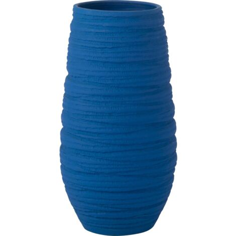 Vase céramique bleu élégant pour décoration intérieure raffinée - Bleu intense céramique