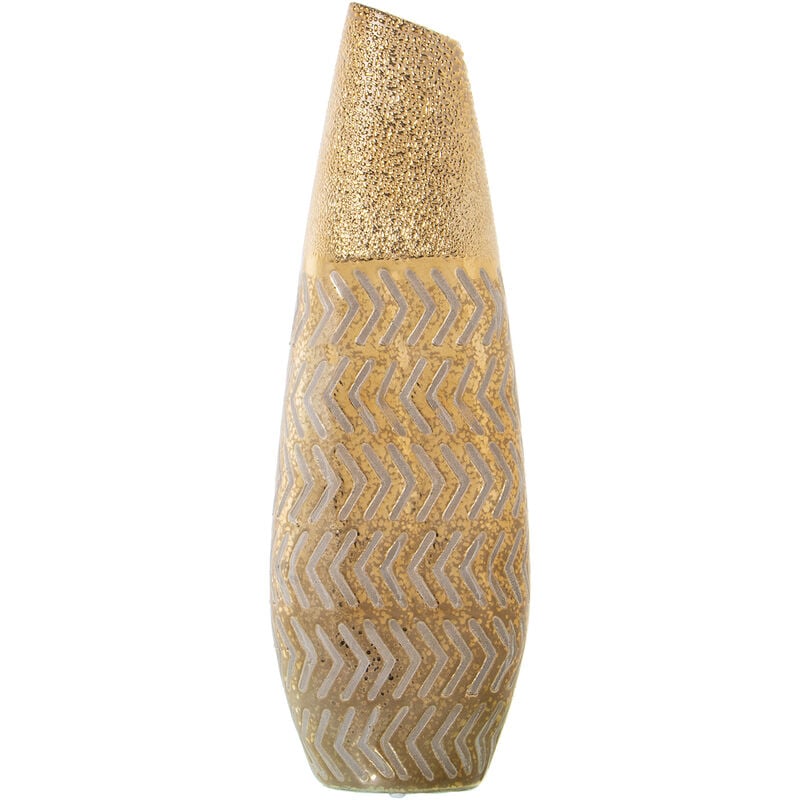 Vase Céramique Doré 17X11X49 Cm