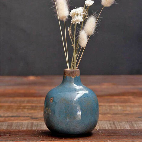 Vase céramique gris bleu Chehoma 10x9cm