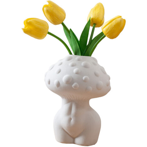 Vase Ceramique Mushroom Champignon Silhouette humaine Decoration Etanche Hydroponie 1 piece