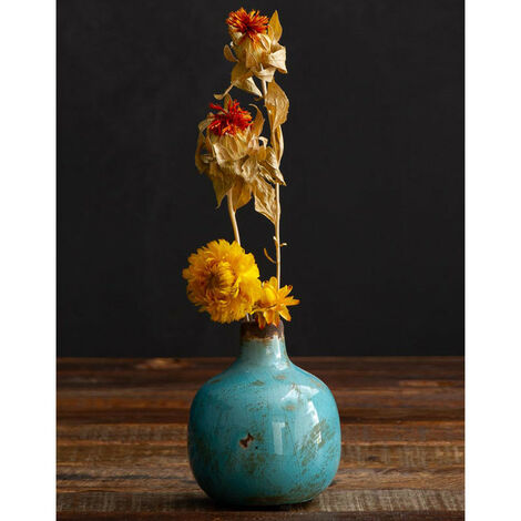 Vase céramique turquoise 9x10cm