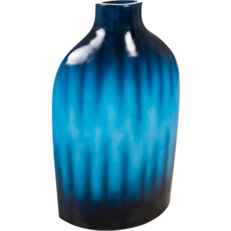 Vase céramique turquoise style méditerranéen pour décoration élégante - Bleu turquoise dégradé noir