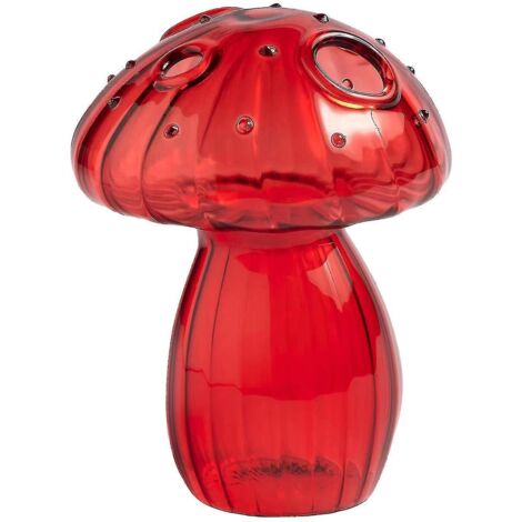 Vase champignon en verre transparent, décoration créative pour le salon, avec 10 % de réduction [livraison gratuite] - rouge