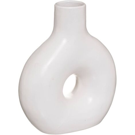 Vase Circle Keramik 17x21cm - Weiß