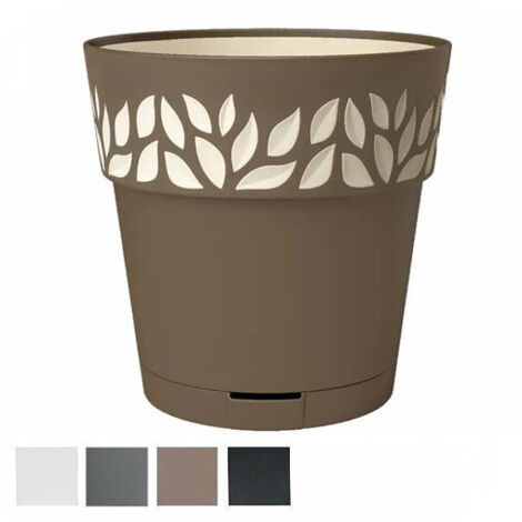 Vase Cloe rond en verre transparent taupe 20 H 19 Stefanpl
