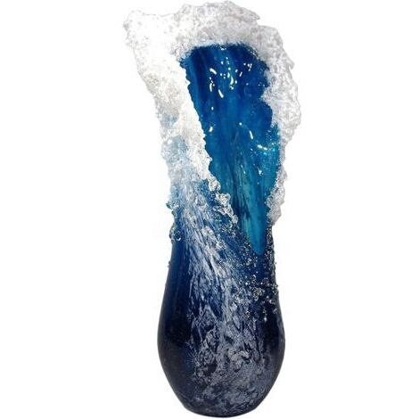 Vase Collection Majestic Wave Vase, superbe vase en verre fondu ondulé, jardinière en résine exquise