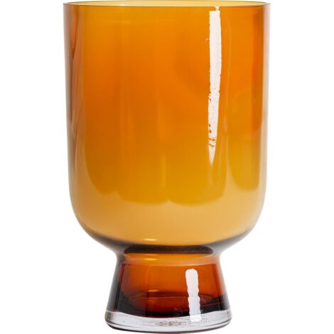 Vase contemporain en verre ambré finition translucide - Ambre translucide chaleureux