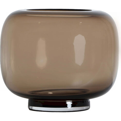 Vase contemporain en verre brun finition translucide élégante
