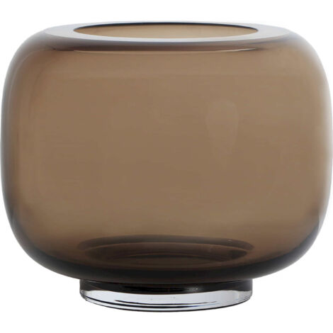 Vase contemporain en verre brun finition translucide élégante - Brun translucide contemporain
