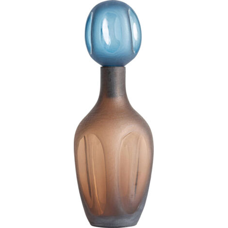 Vase contemporain en verre marron teinté pour décoration élégante - Marron verre fumé contemporain