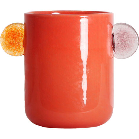 Vase contemporain en verre orange design élégant pour décoration - Orange translucide contemporain