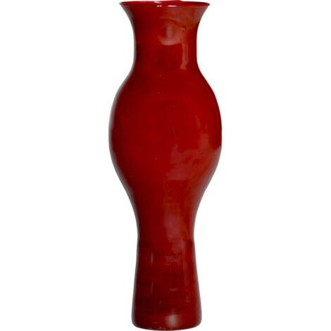 Vase contemporain en verre rouge finition laquée élégante - Rouge laqué contemporain