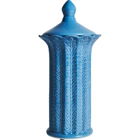 Vase contemporain Zaea en céramique bleue - Bleu Azur Contemporain