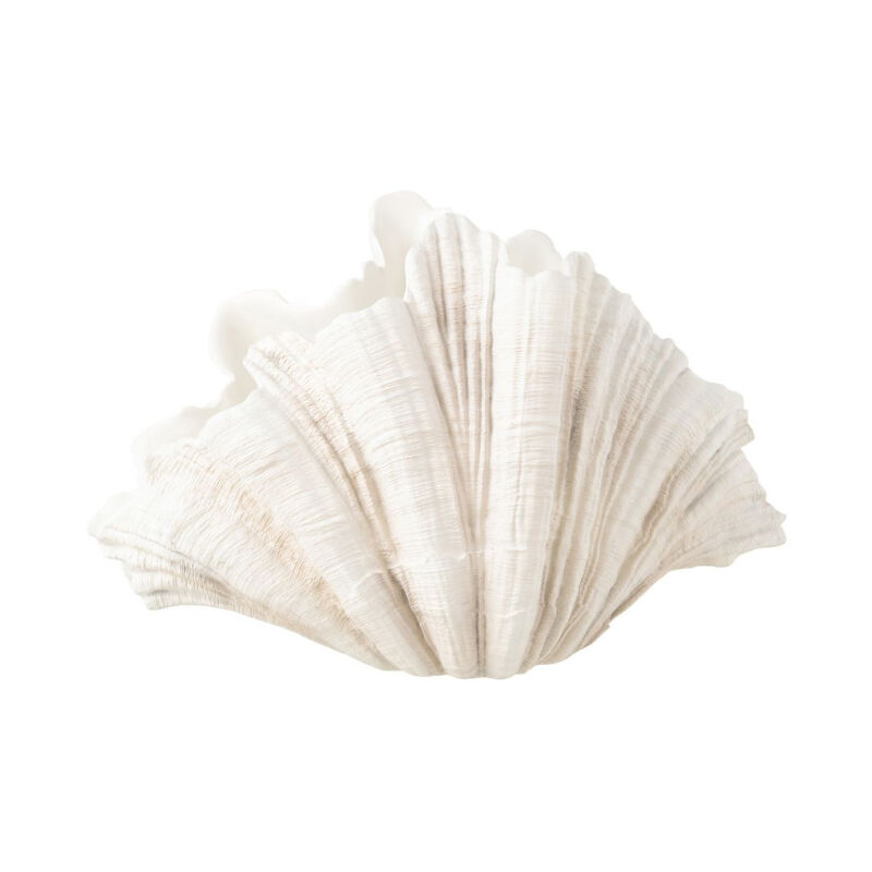 Paris Prix - Vase Coquillage en Résine 'Puglia' 57cm Blanc