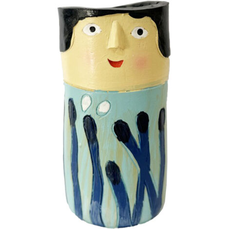 Vase - Création en résine sculptée tête humaine - Ornement pour fleurs séchées et décoration intérieure