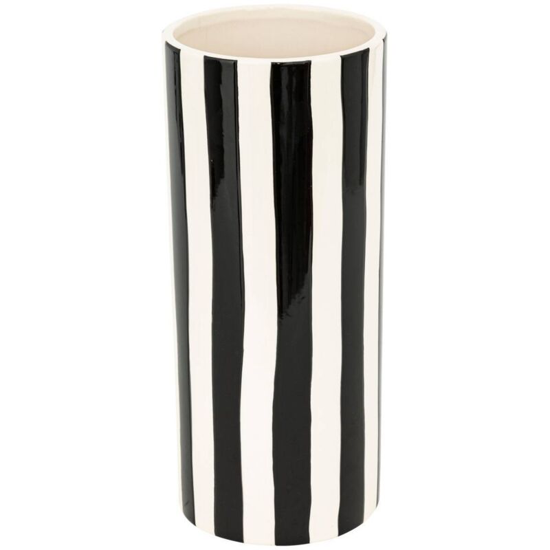 Keramikvase Edric Schwarz &amp Weiß H30cm - Atmosphera Créateur D'Intérieur