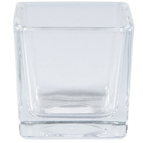 Vase Cube 10x10x10 Cm Verre Cristal Bougies Porta Fiori Porta Pianta