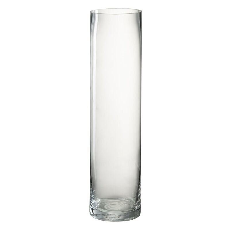 Jolipa - Vase cylindrique en verre transparent 10x10x40 cm