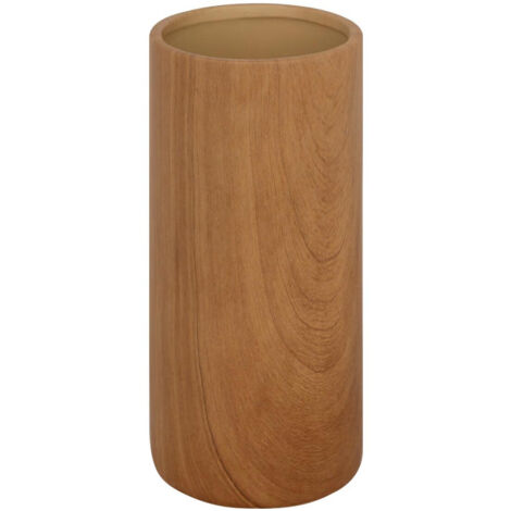 Vase Cylindrique Effet Bois "Soa" 20cm Marron
