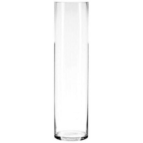 Vase cylindrique en verre - Transparent - H 60 cm - Livraison gratuite