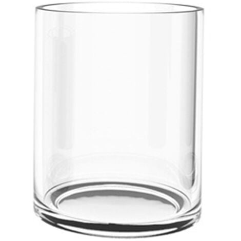 Vase cylindrique en verre transparent, sélection multi-taille, décoration simple