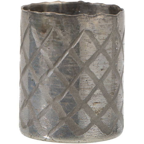 Vase cylindrique verre gris clair Liath H 15 cm
