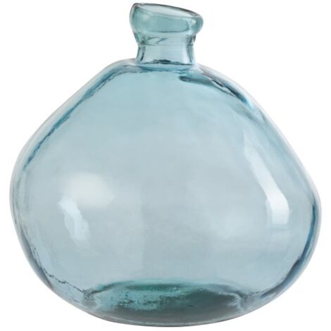 Vase 'Dame Jeanne' bleu canard 4L bleu canard en verre - L'Incroyable