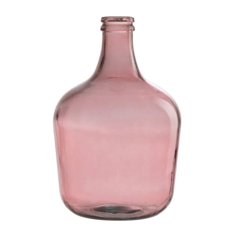 Vase dame jeanne en verre rose 28x28x42 cm