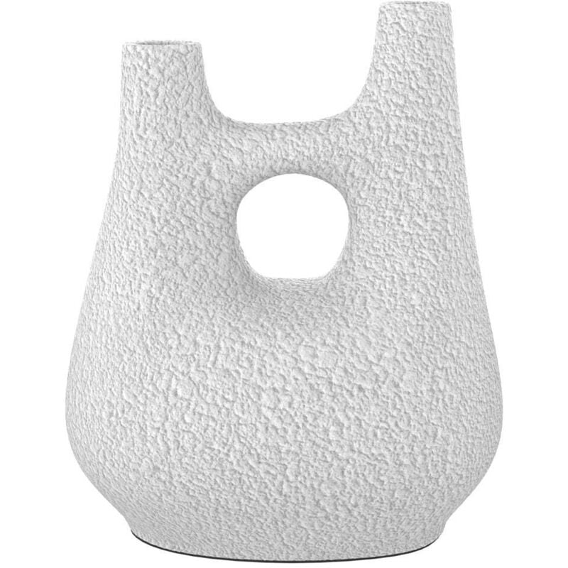 Vase décoratif blanc en terre cuite H42cm - cruz