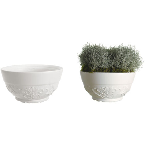 Vase de bol blanc GDM Senna Ø46xH24 cm