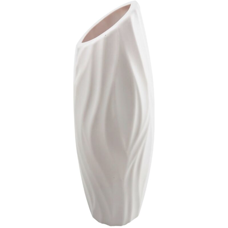 Vase de Décoration - En Plastique PE Haut de Gamme - Ornement de Table pour Salon (Gris, 20,5 cm) - Lot de 1