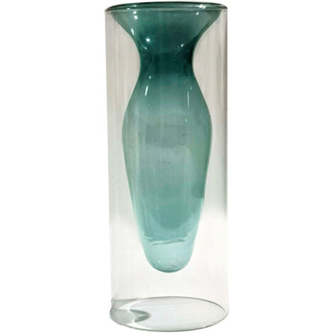 Vase de Plantes Hydroponiques en Verre Épuré, Bottle d'Aromathérapie Moderne - Style 4 Vert - 8 x 20cm - 1 Pièce - Décor de Maison / Bureau