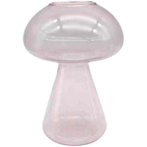 Vase de Plantes Mushroom Glass [Mini Vase Hydroponie] [Élégant Décor Maison] [Sans Bords Coin] (3 Couleurs: Rose, Doré, Noir)